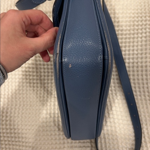 Coach Blue Pebbled Leather Turnlock Crossbody - Picture 5 of 6